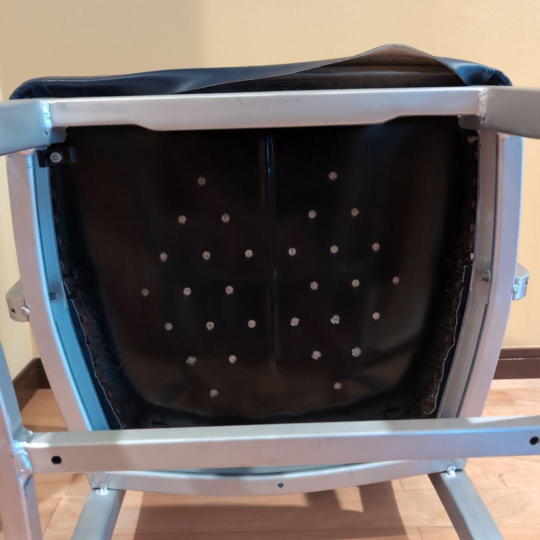 JM　③アメリカヴィンテージ　アルミ　NAVY　アームチェア　エメコ　4脚