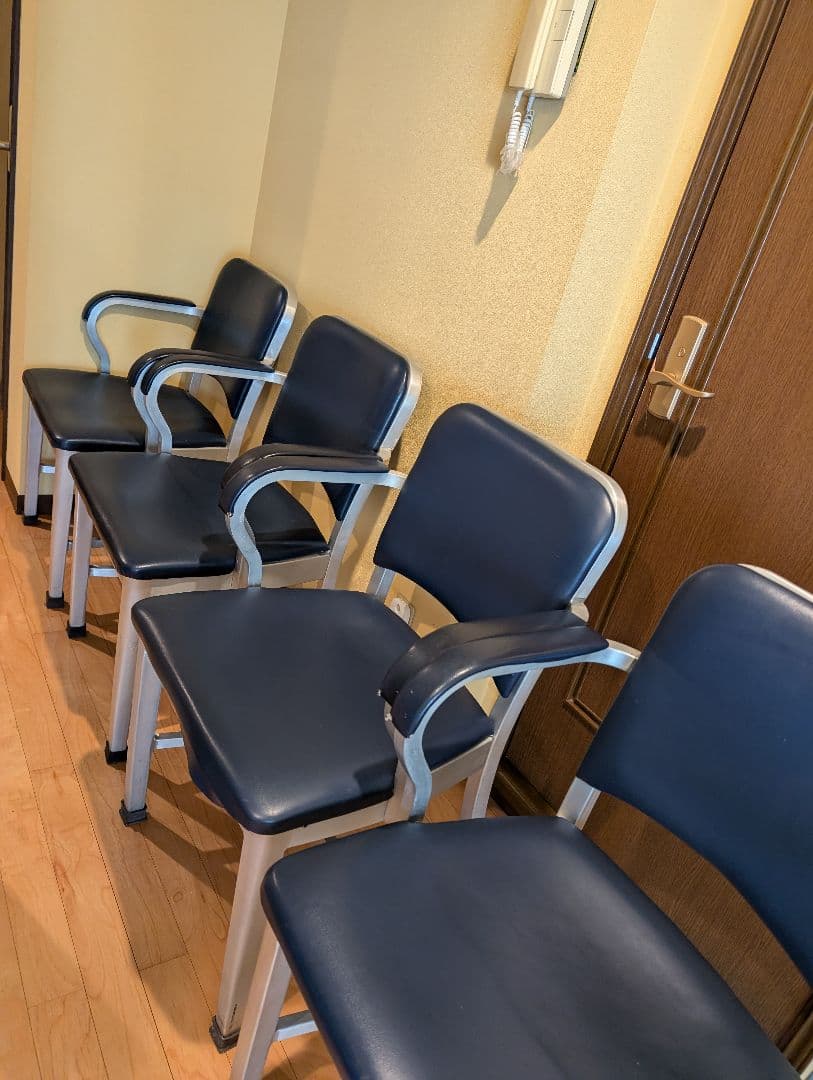 JM　③アメリカヴィンテージ　アルミ　NAVY　アームチェア　エメコ　4脚