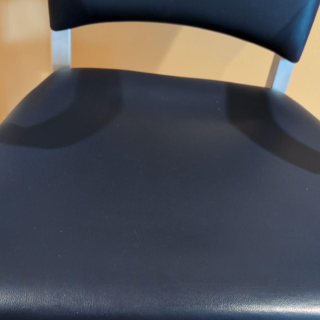 JM　③アメリカヴィンテージ　アルミ　NAVY　アームチェア　エメコ　4脚