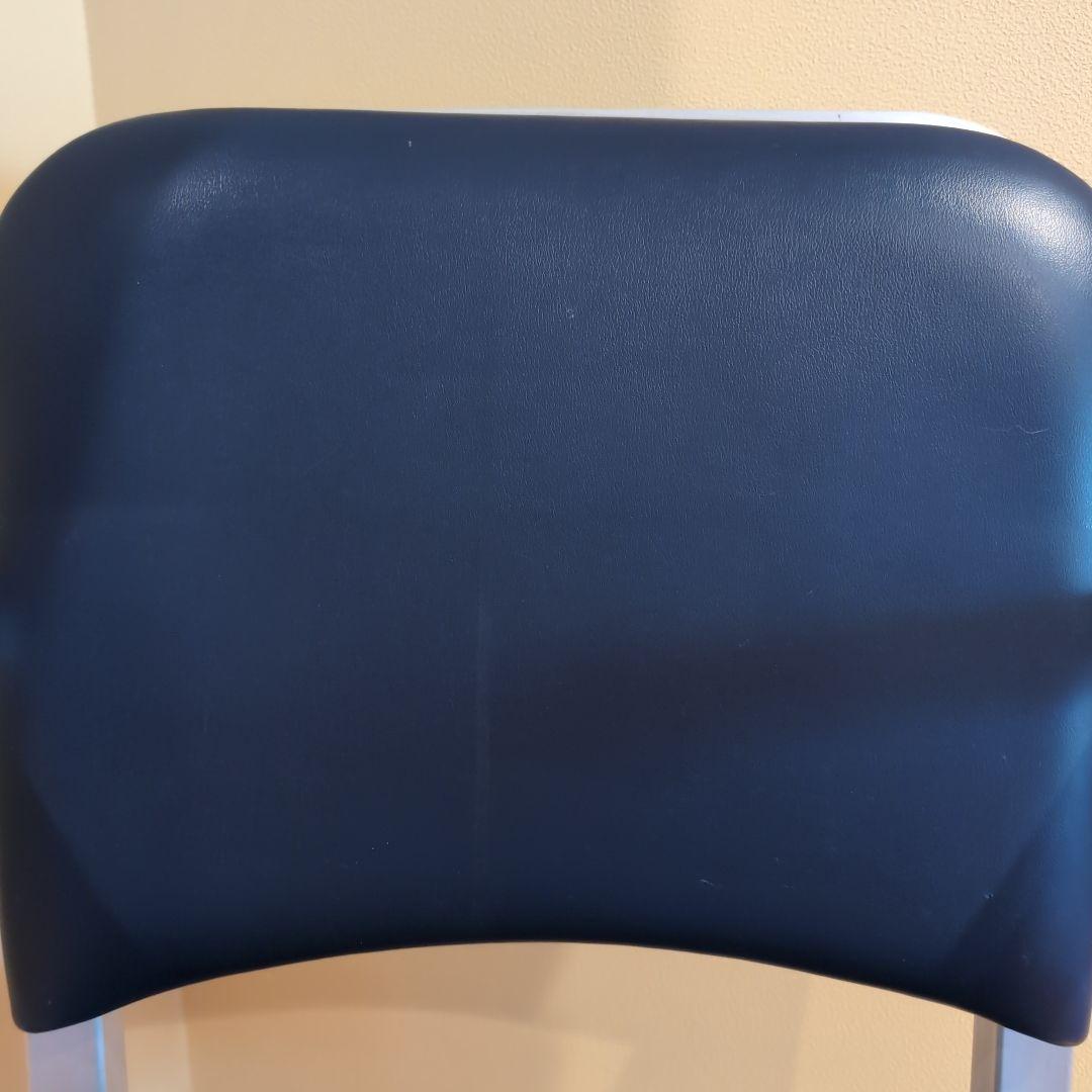 JM　③アメリカヴィンテージ　アルミ　NAVY　アームチェア　エメコ　4脚