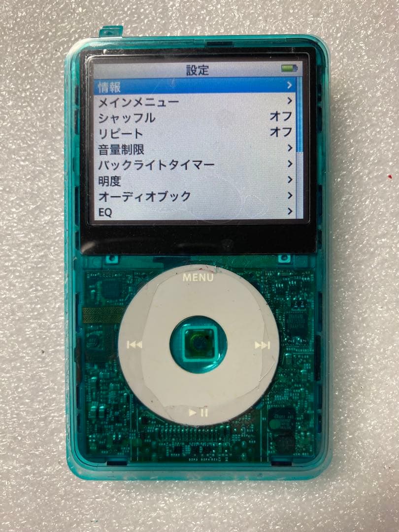 iPod classic SSD128GB&バッテリー交換済　クリアブルーマスク