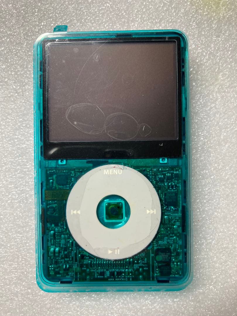 iPod classic SSD128GB&バッテリー交換済　クリアブルーマスク