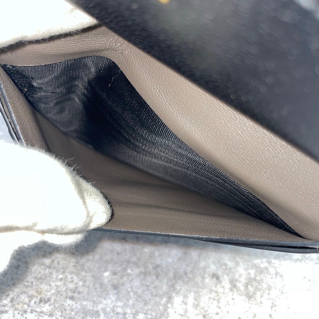 【美品】GIVENCHY ジバンシー 折り財布 黒 ブラック オーブ レザー