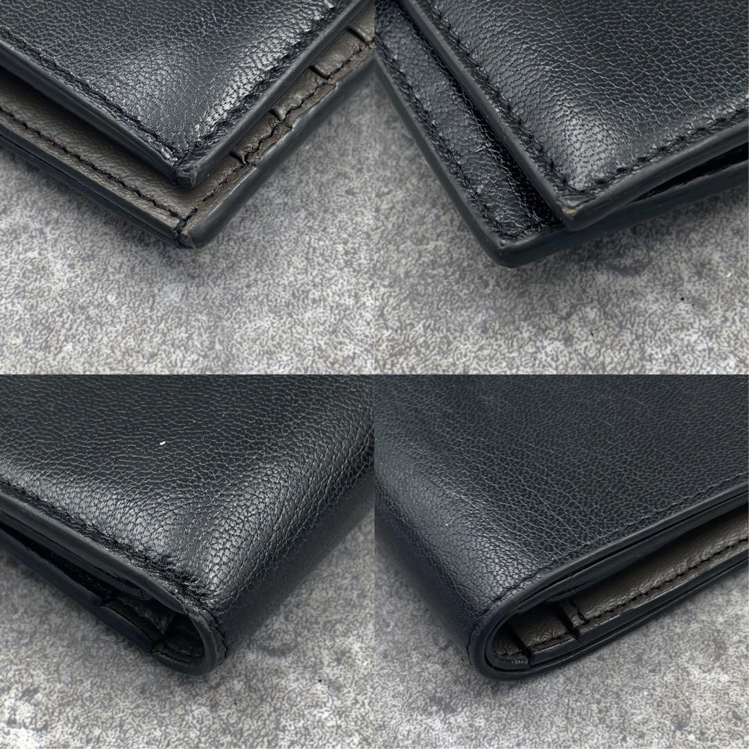【美品】GIVENCHY ジバンシー 折り財布 黒 ブラック オーブ レザー