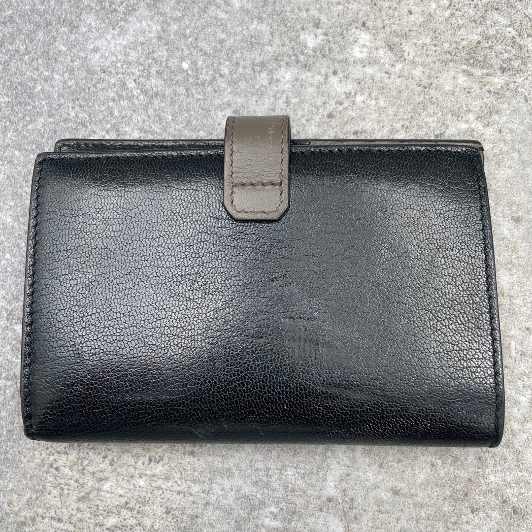 【美品】GIVENCHY ジバンシー 折り財布 黒 ブラック オーブ レザー