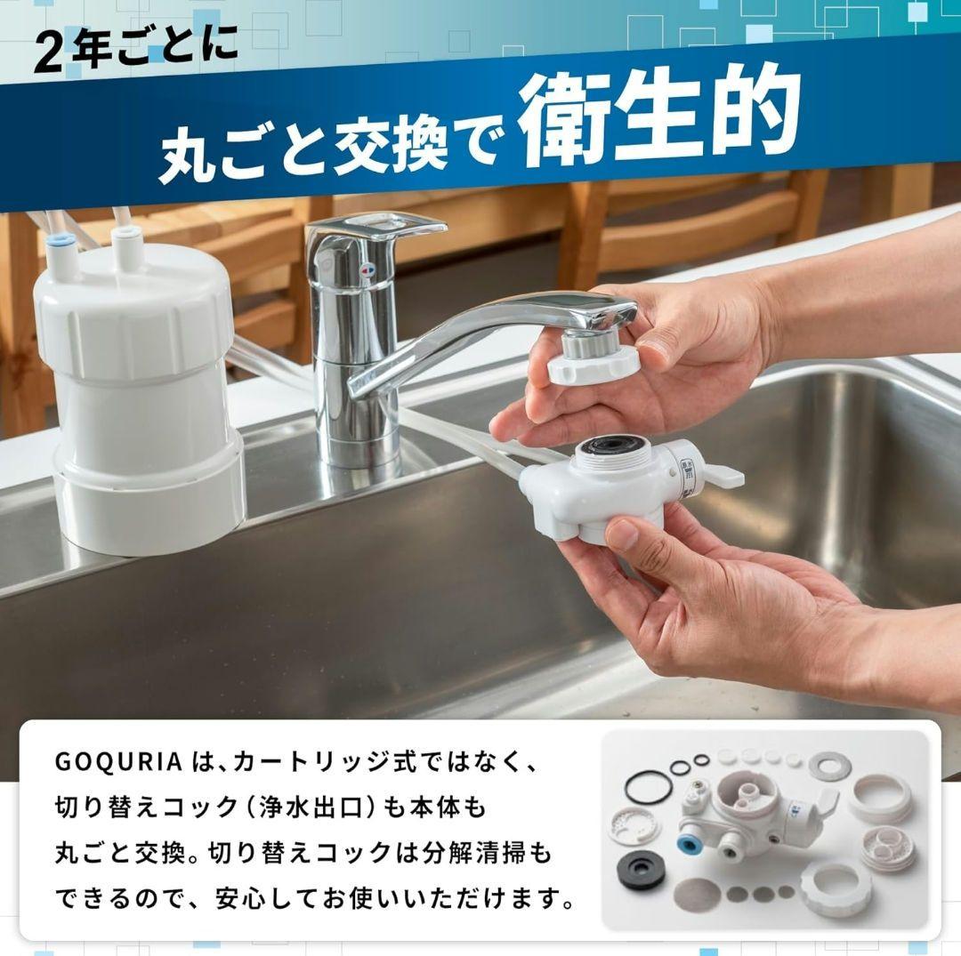 2年交換不要！キッツマイクロフィルター浄水器ゴクリア ホワイト日本製 新品未使用
