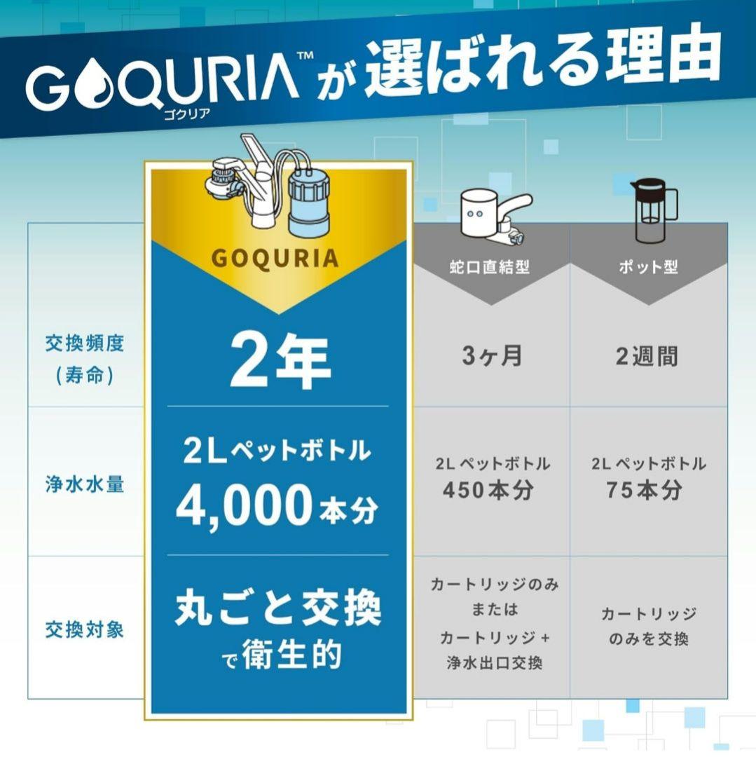 2年交換不要！キッツマイクロフィルター浄水器ゴクリア ホワイト日本製 新品未使用