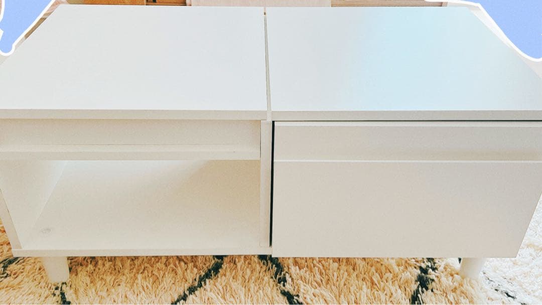 【組立済】【美品】LOWYA ドレッサーローテーブル