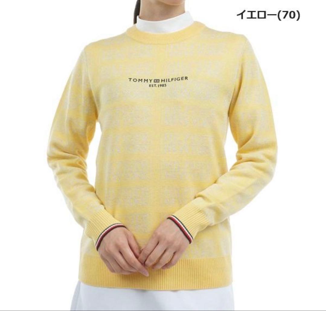 トミーヒルフィガー ゴルフ レディースモノグラムジャカード クル−ネックセ−タ−