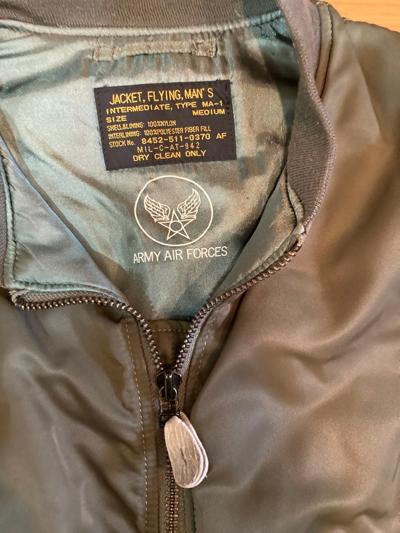 e　MA-1 フライトジャケット army air forces カーキ