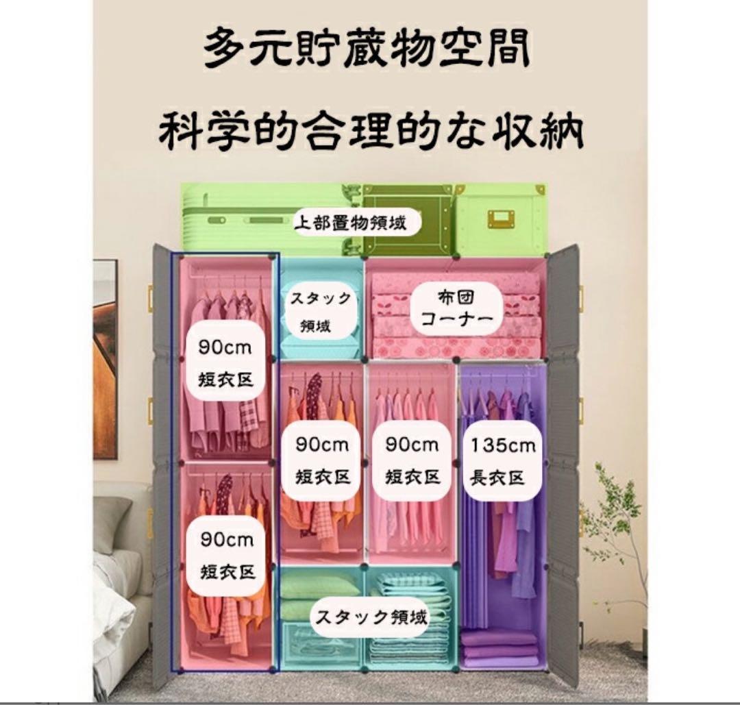 ワードローブ 服ダンス 収納 衣類 洋服 組み立て式 衣類収納ラック ホワイト