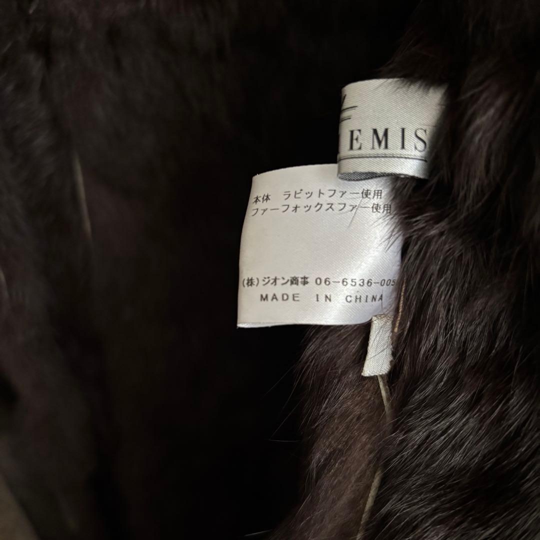 LUITEHMIS ラビットファー付コート40 防寒向き 上品カジュアル