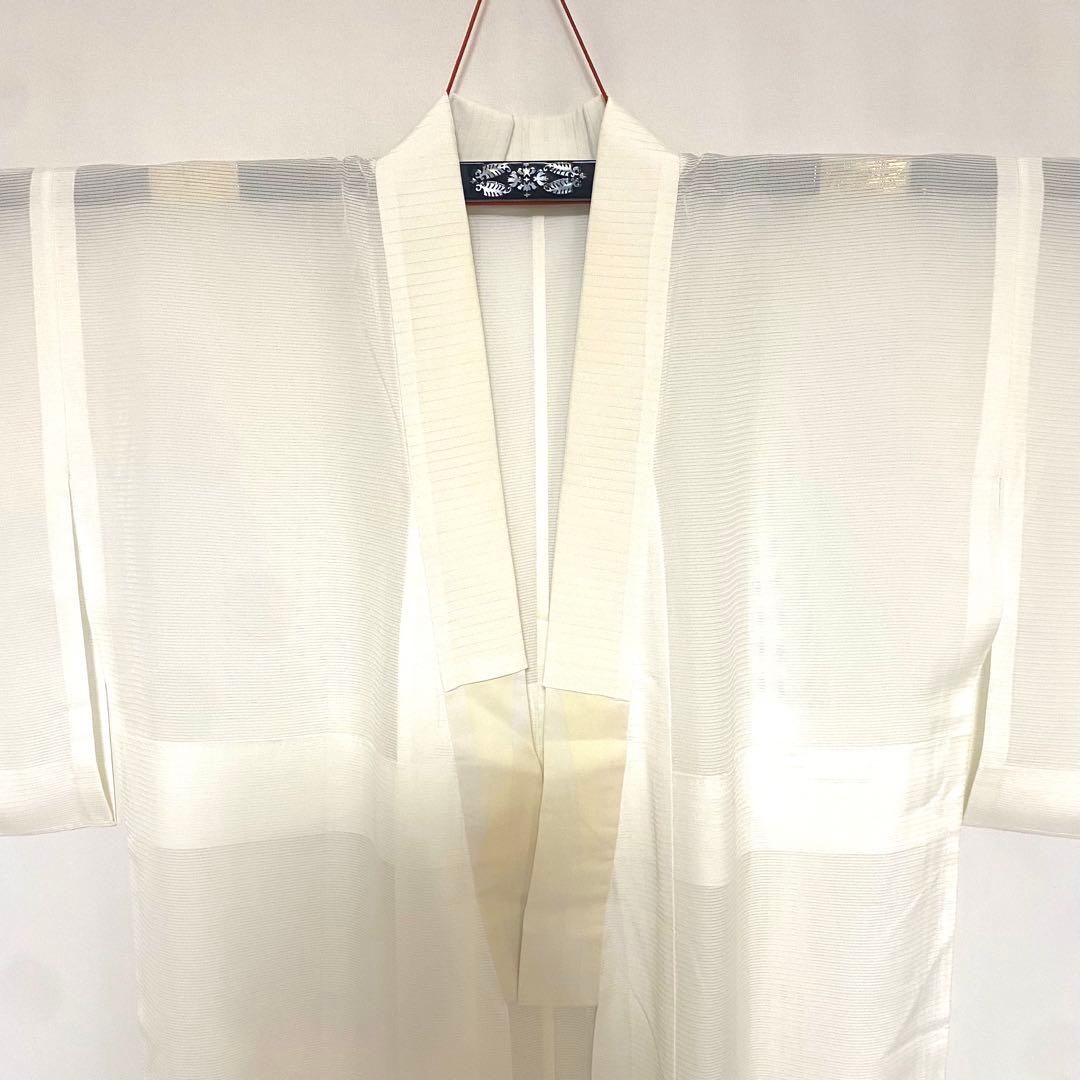 5k1849 長襦袢　正絹　夏物　薄物　絽　白　無地　和装　着物