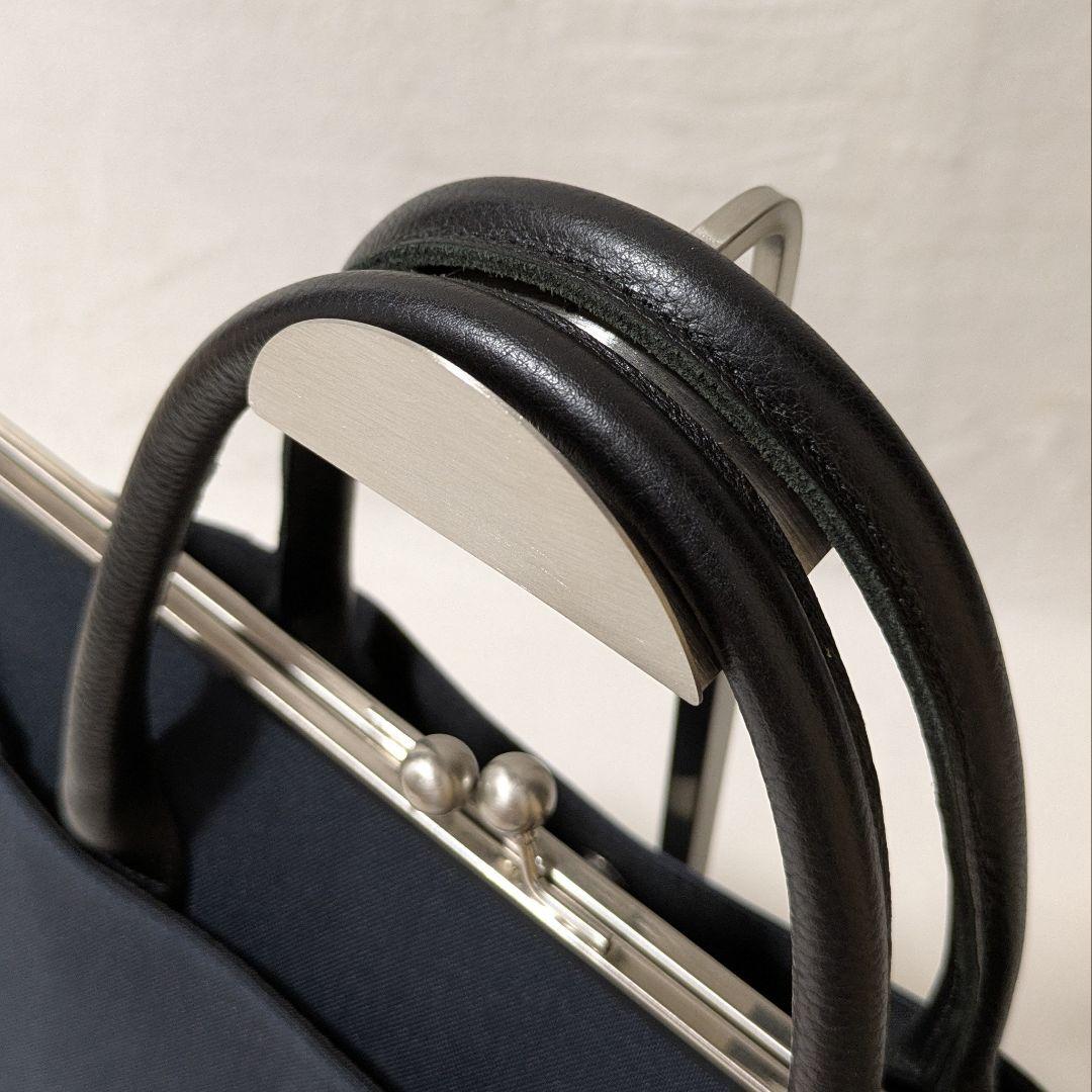 状態良き♪ アヤノコウジ がま口ビジネスバッグ ブラック