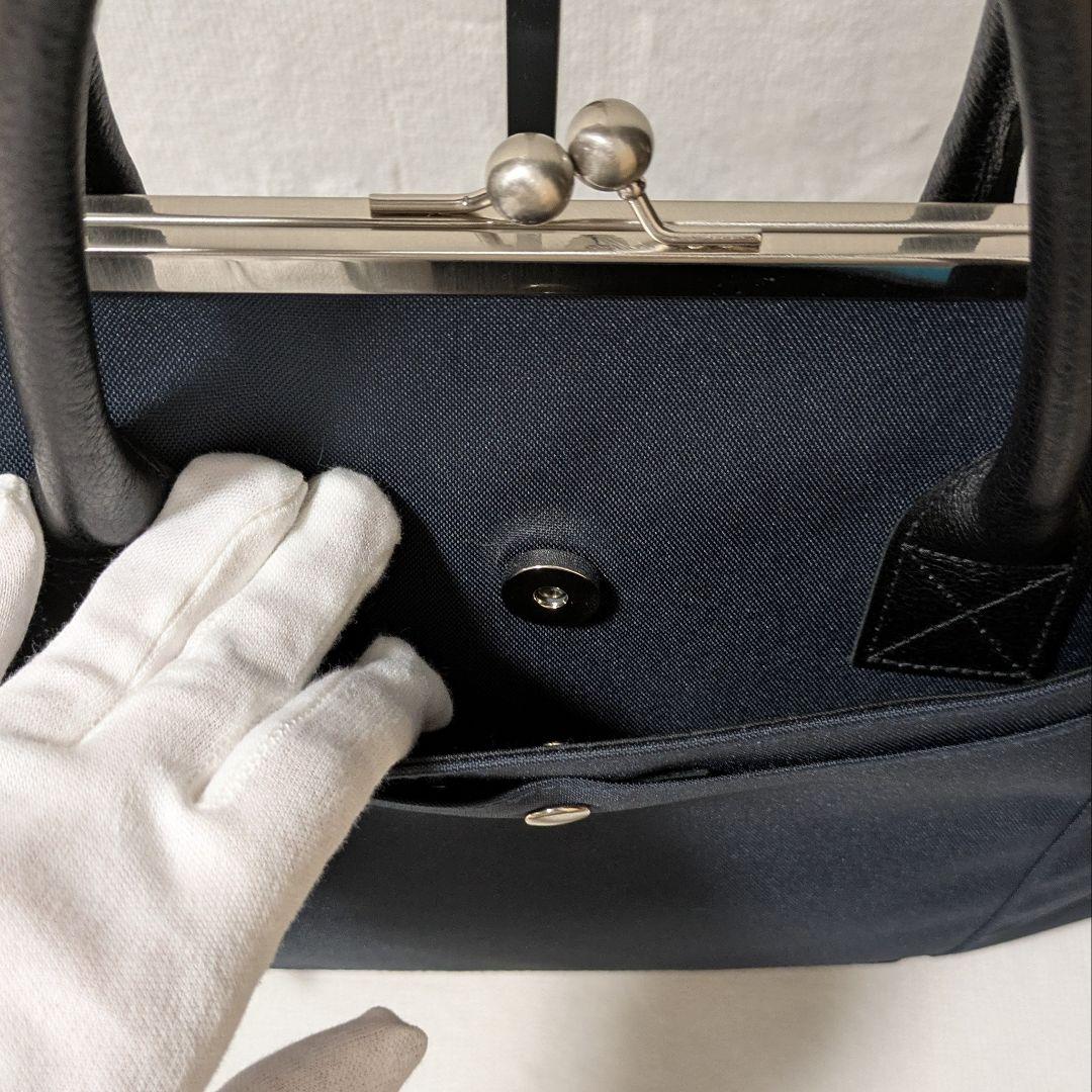 状態良き♪ アヤノコウジ がま口ビジネスバッグ ブラック