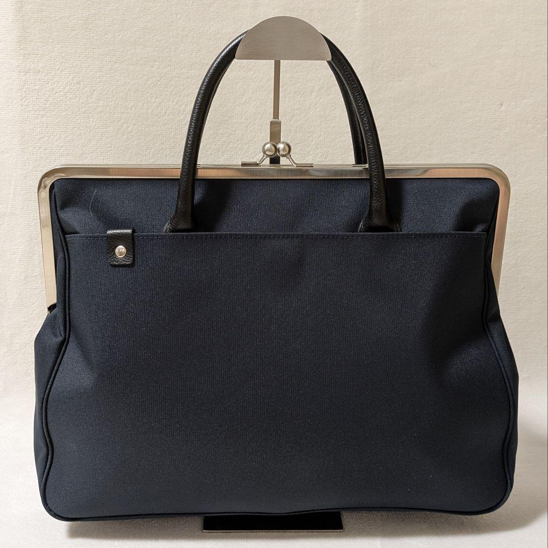 状態良き♪ アヤノコウジ がま口ビジネスバッグ ブラック