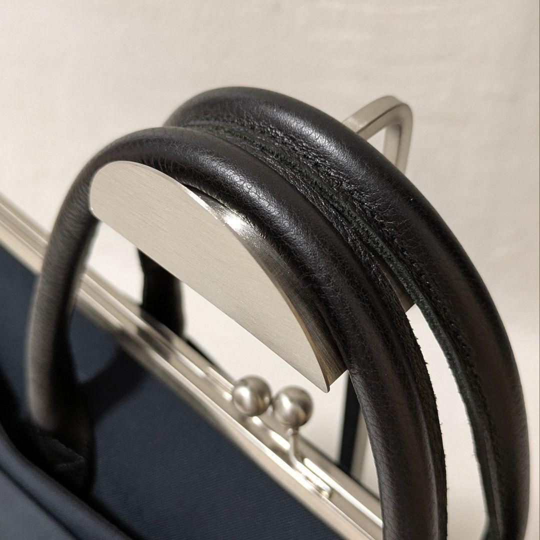 状態良き♪ アヤノコウジ がま口ビジネスバッグ ブラック