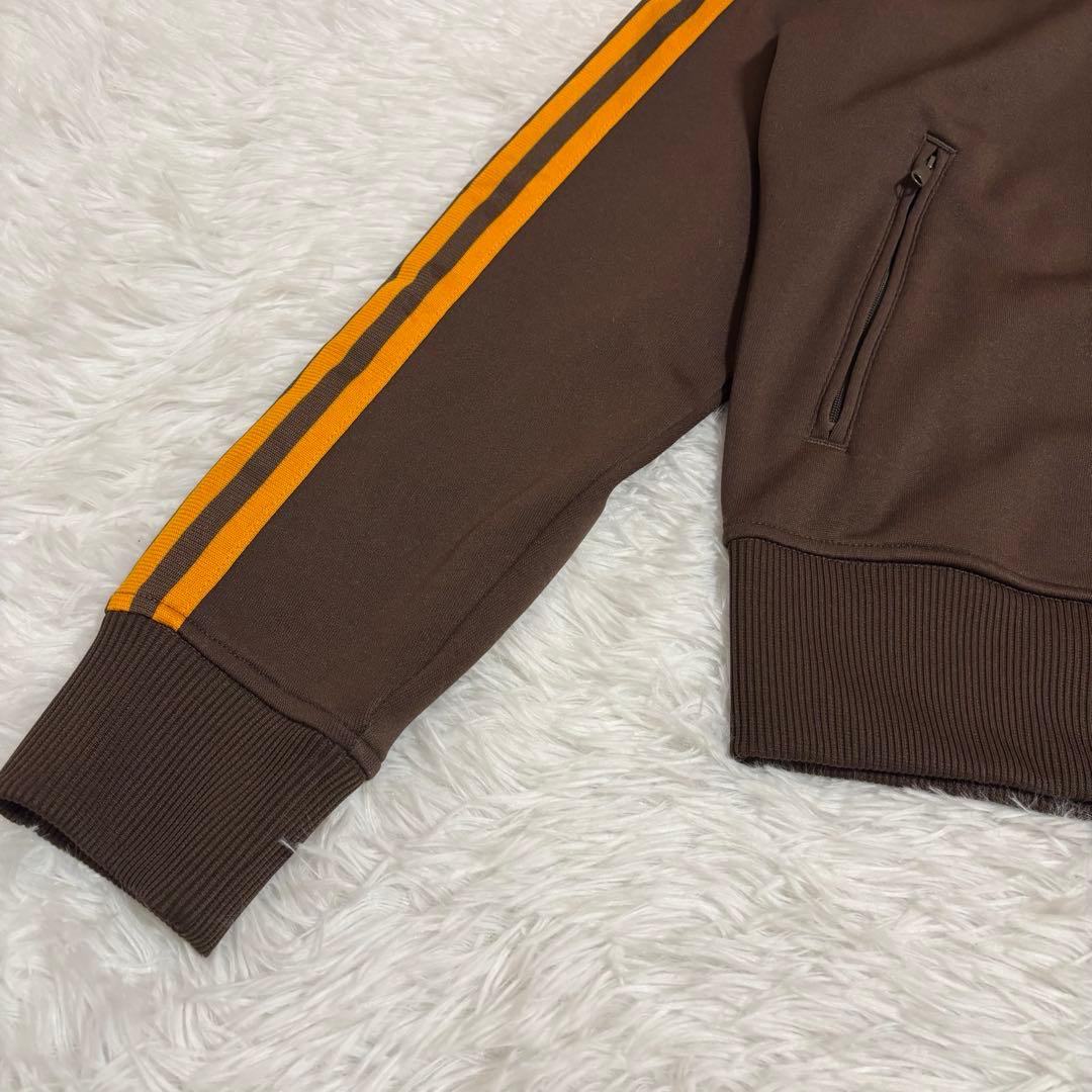美品　アディダス　トラックジャケット　ブラウン　オレンジ　トレフォイルロゴ