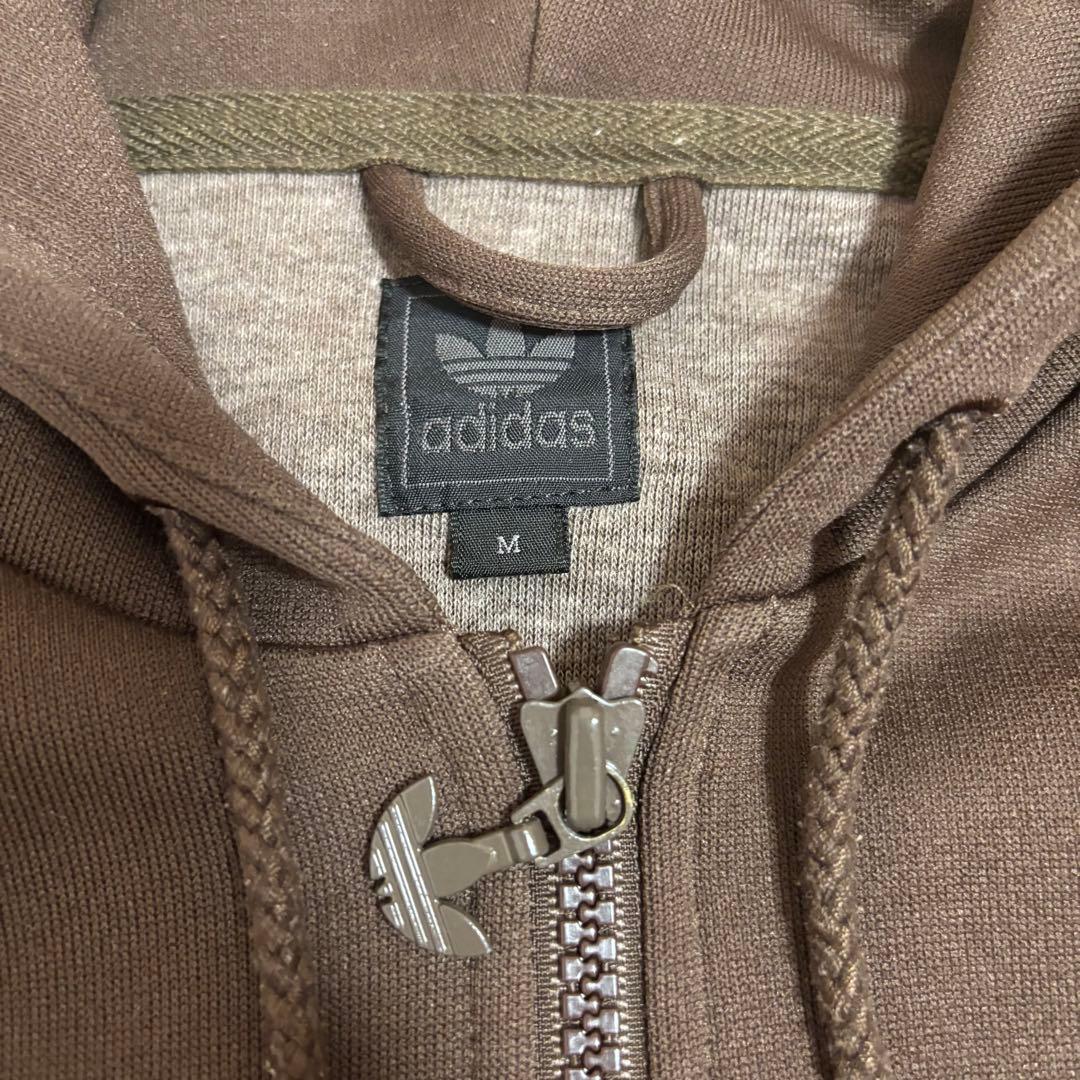 美品　アディダス　トラックジャケット　ブラウン　オレンジ　トレフォイルロゴ