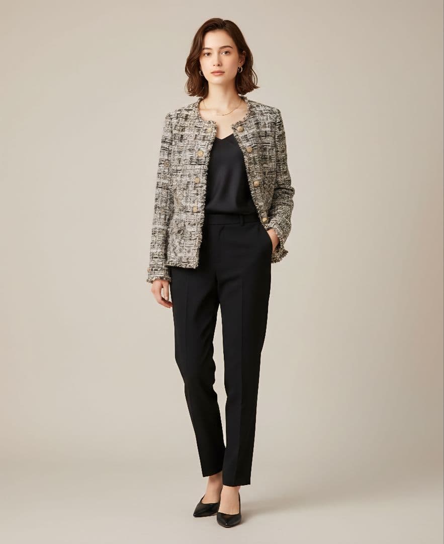 【極美品】ANAYI アナイ tournier社 金ボタン ツイードジャケット