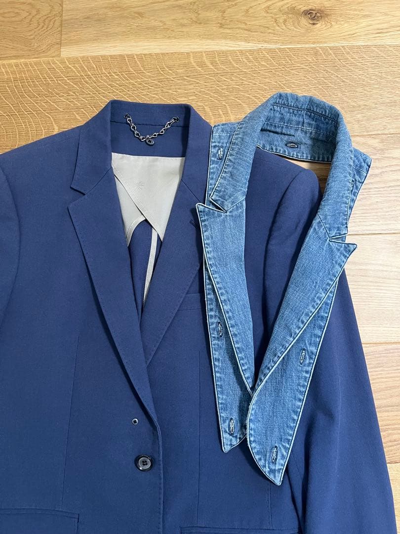 MIHARA YASUHIRO ブルーグレー セットアップ デニム襟 サイズ44