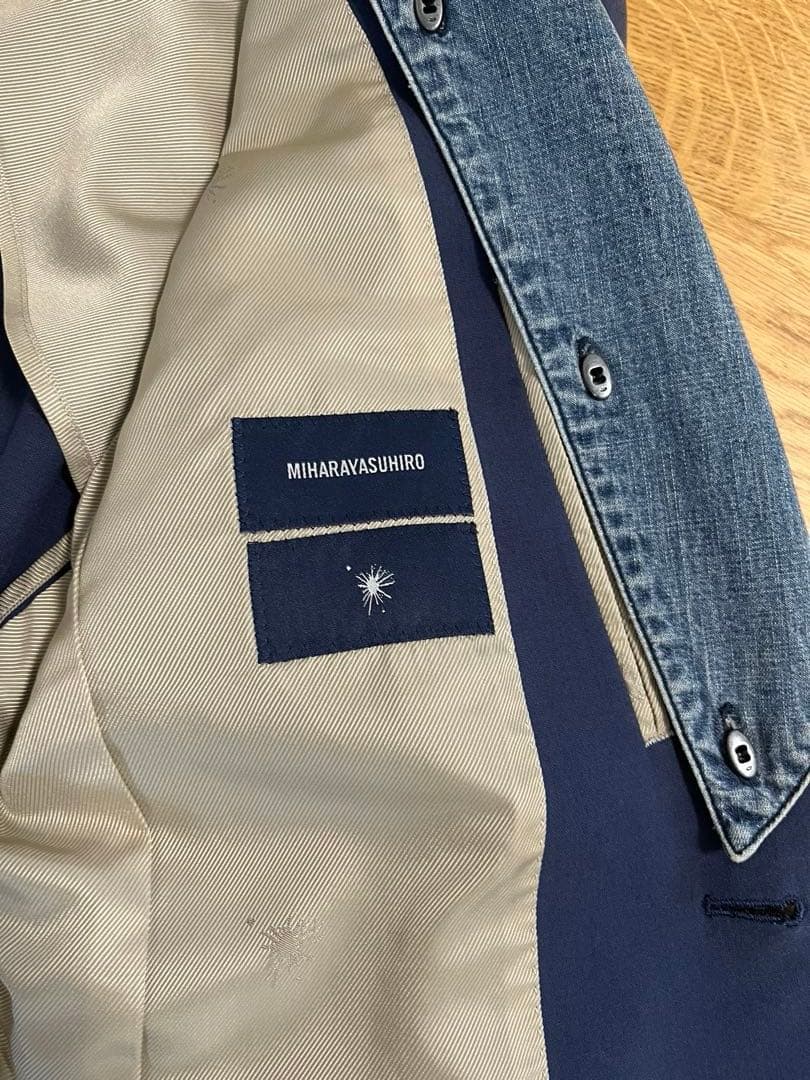MIHARA YASUHIRO ブルーグレー セットアップ デニム襟 サイズ44