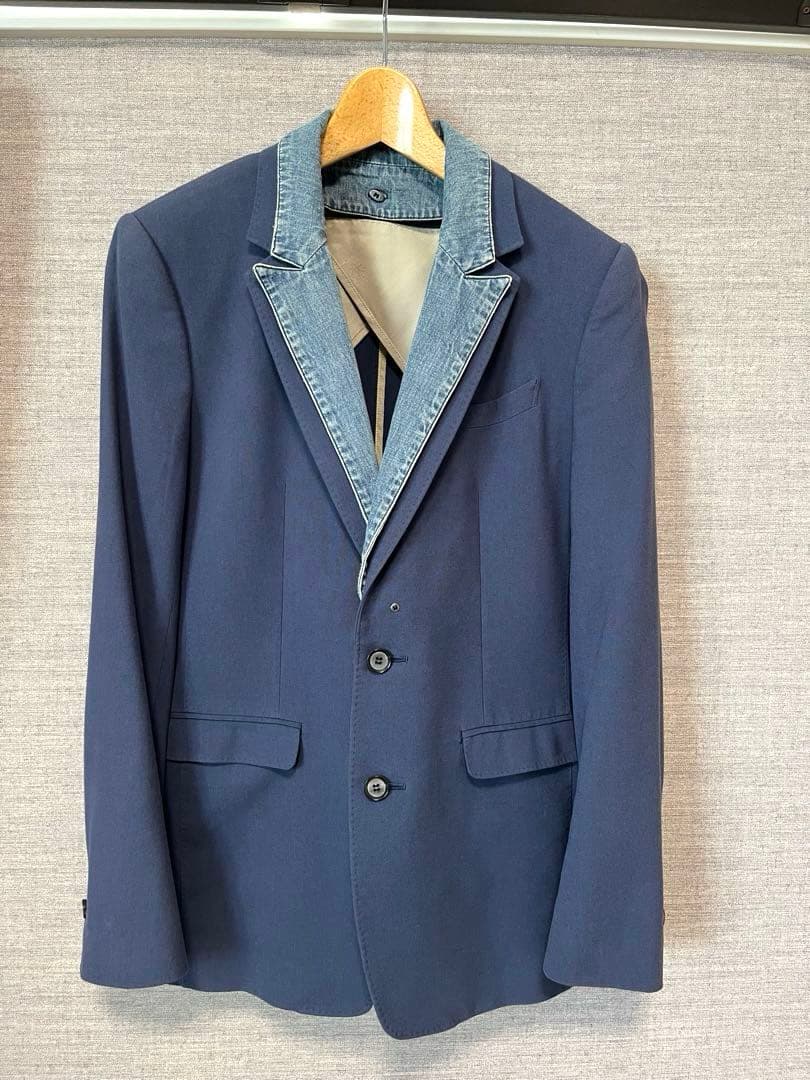 MIHARA YASUHIRO ブルーグレー セットアップ デニム襟 サイズ44