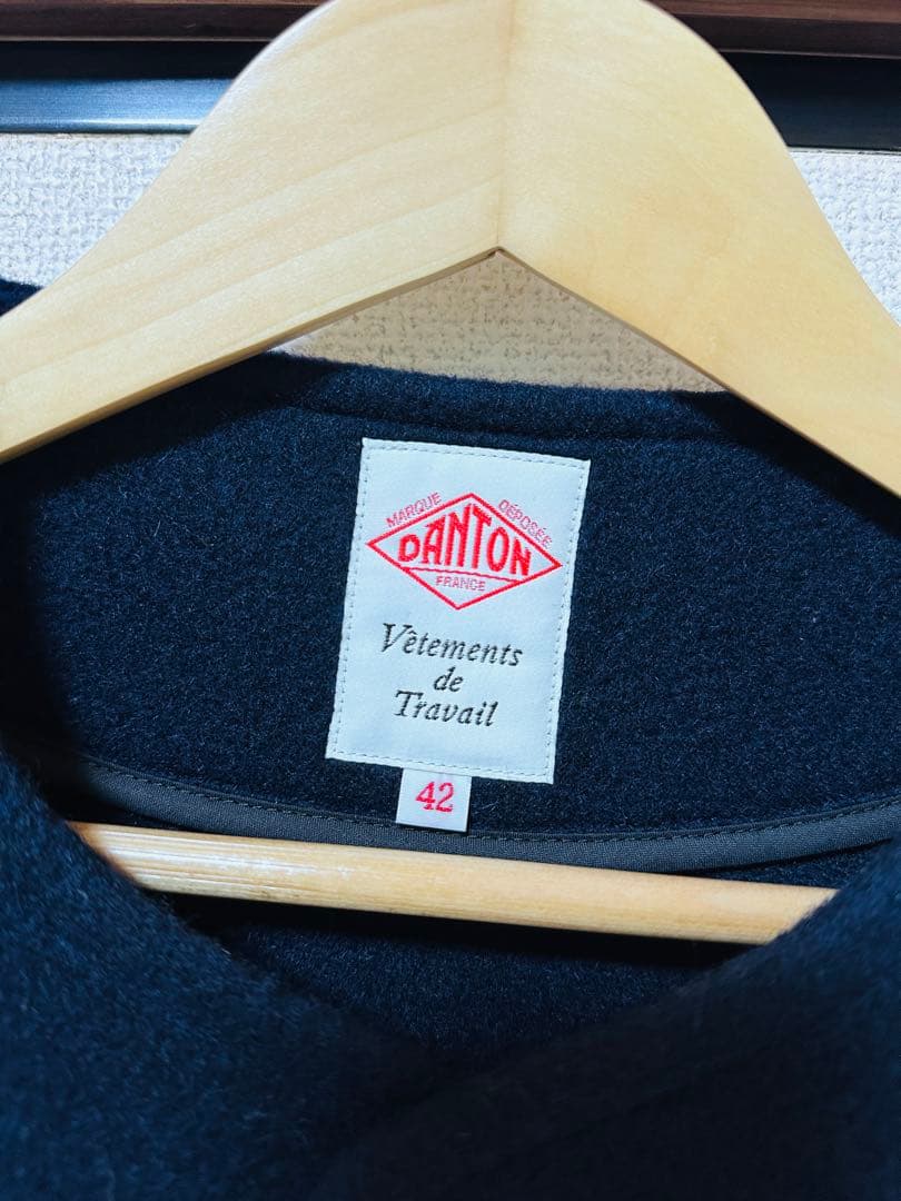 DANTON ダントン ジャケット 42 ネイビー モッサーノーカラー モッサ