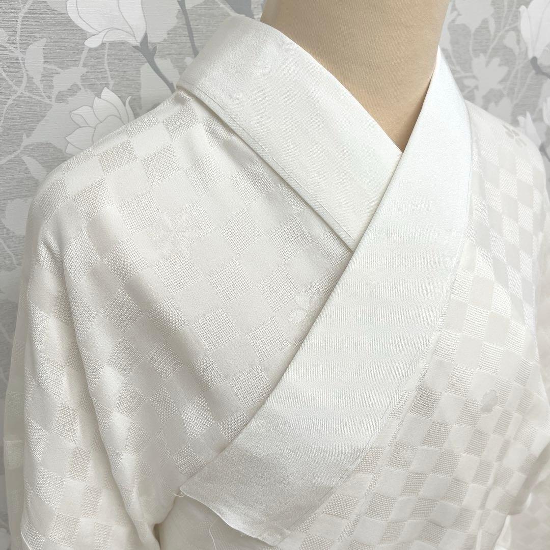 正絹 紋紗 長襦袢 市松【鈴乃屋】夏長襦袢