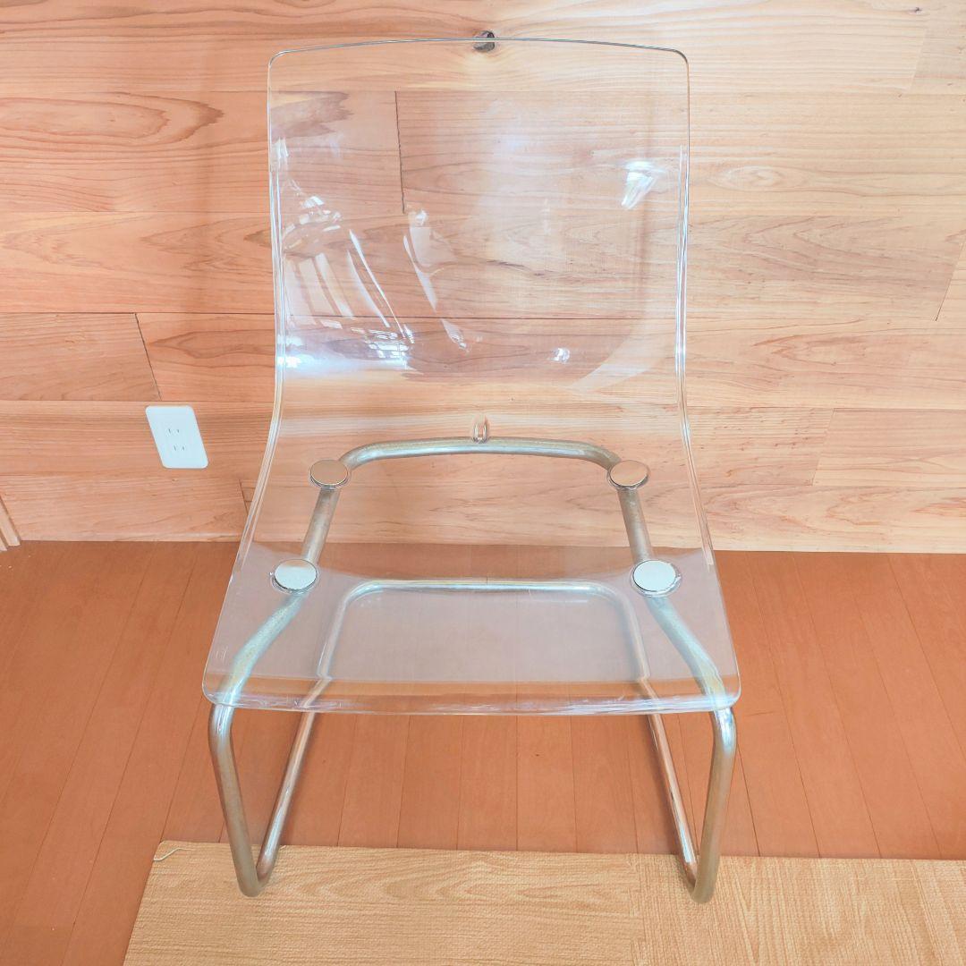 【ジョージ】2脚 IKEAトービアス ダイニングチェア　椅子 クリア