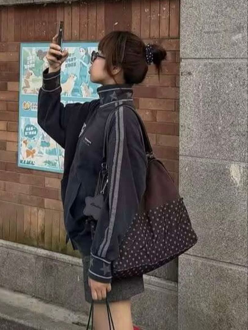 BadBlue トートバッグ ブラウン ドット