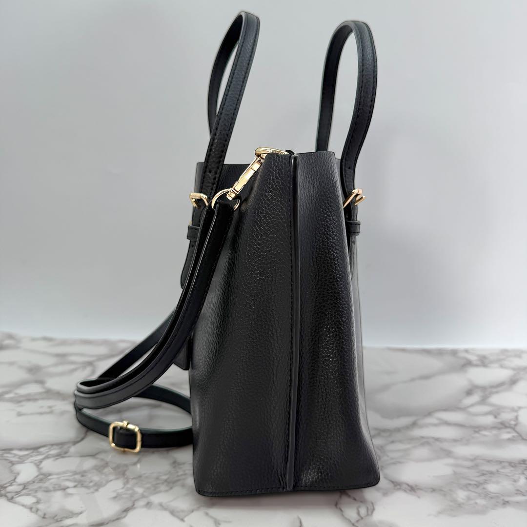 コーチ トートバッグ モリー 2way クロスボディ レザー ブラック 金金具