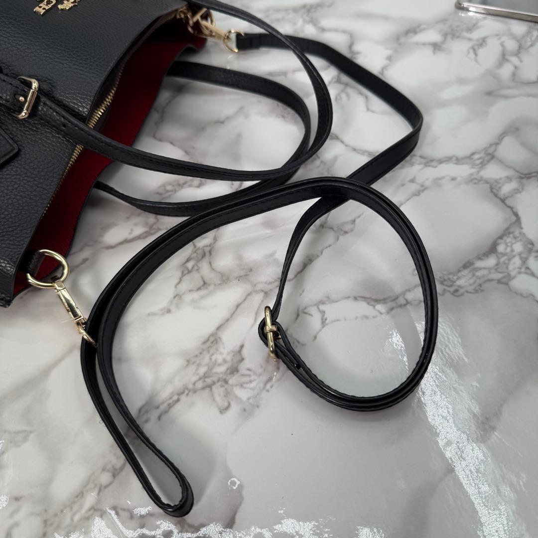 コーチ トートバッグ モリー 2way クロスボディ レザー ブラック 金金具