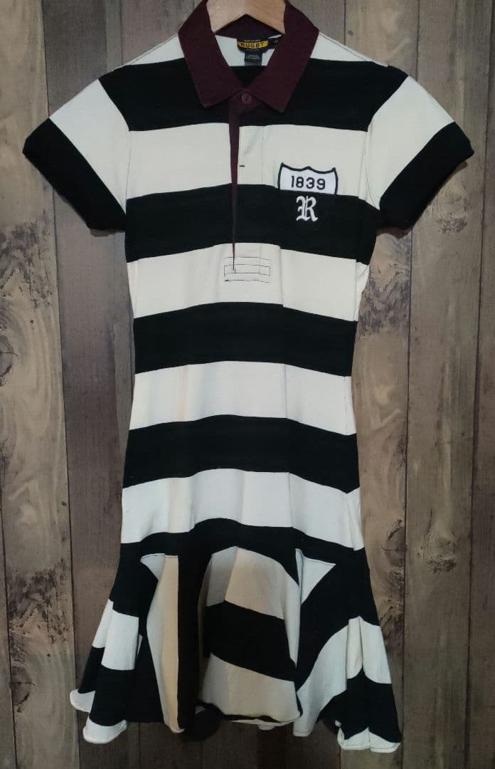 Ralph Lauren RUGBY ストライプ フレアワンピース レディースM