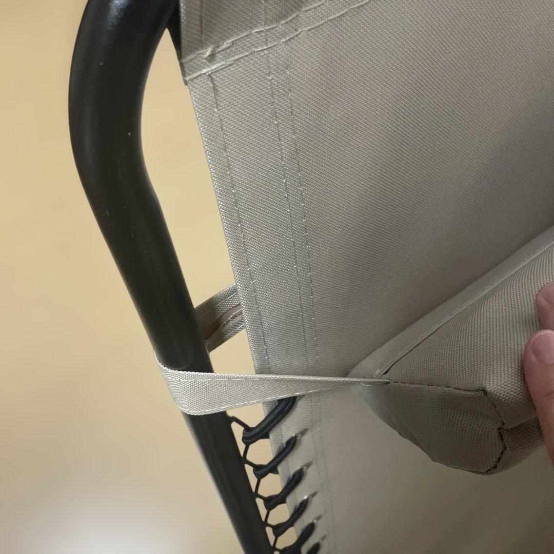 リクライニングチェア ヘッドレスト付き ベージュ