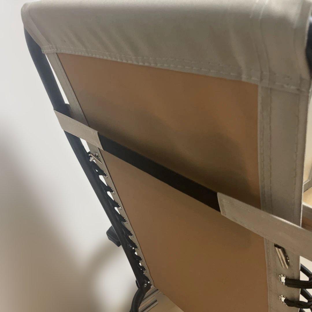 リクライニングチェア ヘッドレスト付き ベージュ