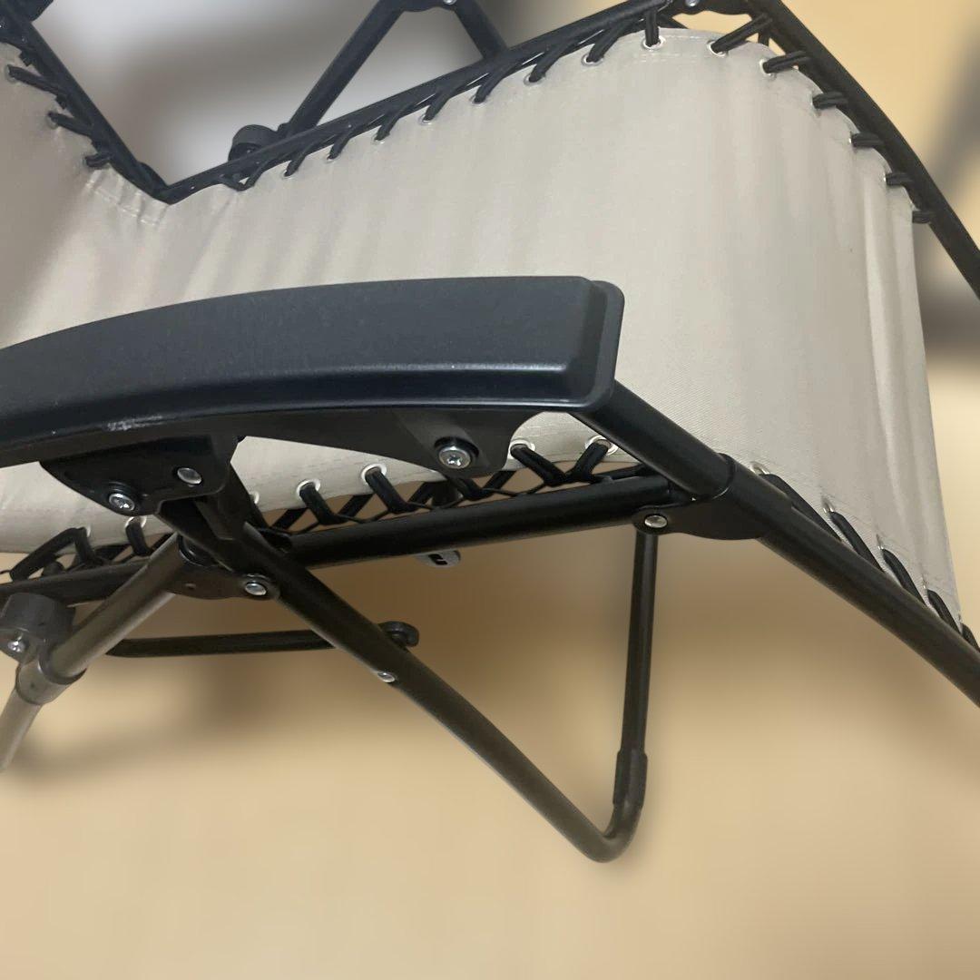 リクライニングチェア ヘッドレスト付き ベージュ