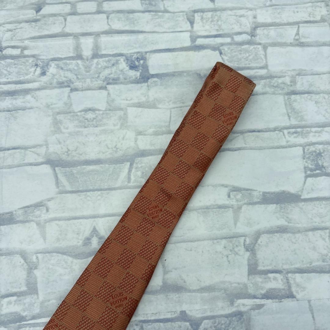 LOUIS VUITTON ダミエ柄 ブラウン ネクタイ メンズ