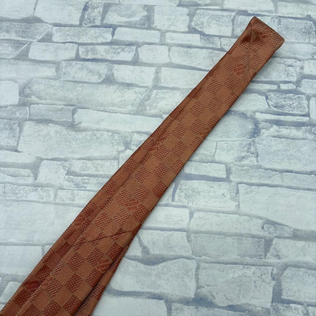 LOUIS VUITTON ダミエ柄 ブラウン ネクタイ メンズ