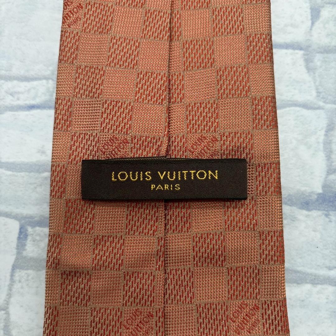 LOUIS VUITTON ダミエ柄 ブラウン ネクタイ メンズ