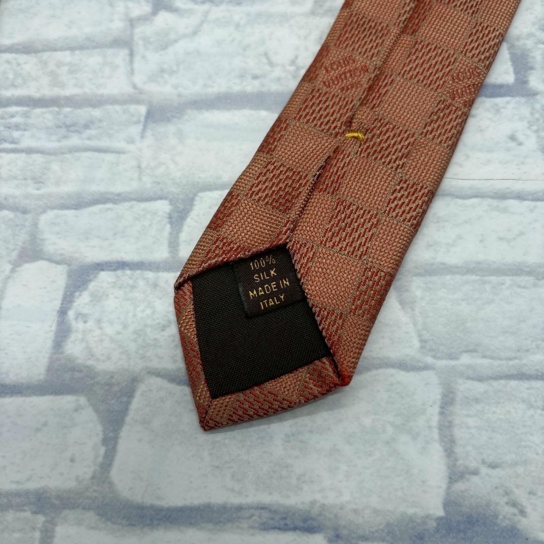 LOUIS VUITTON ダミエ柄 ブラウン ネクタイ メンズ