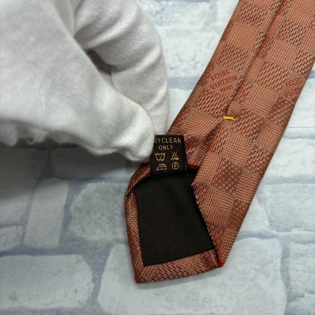 LOUIS VUITTON ダミエ柄 ブラウン ネクタイ メンズ