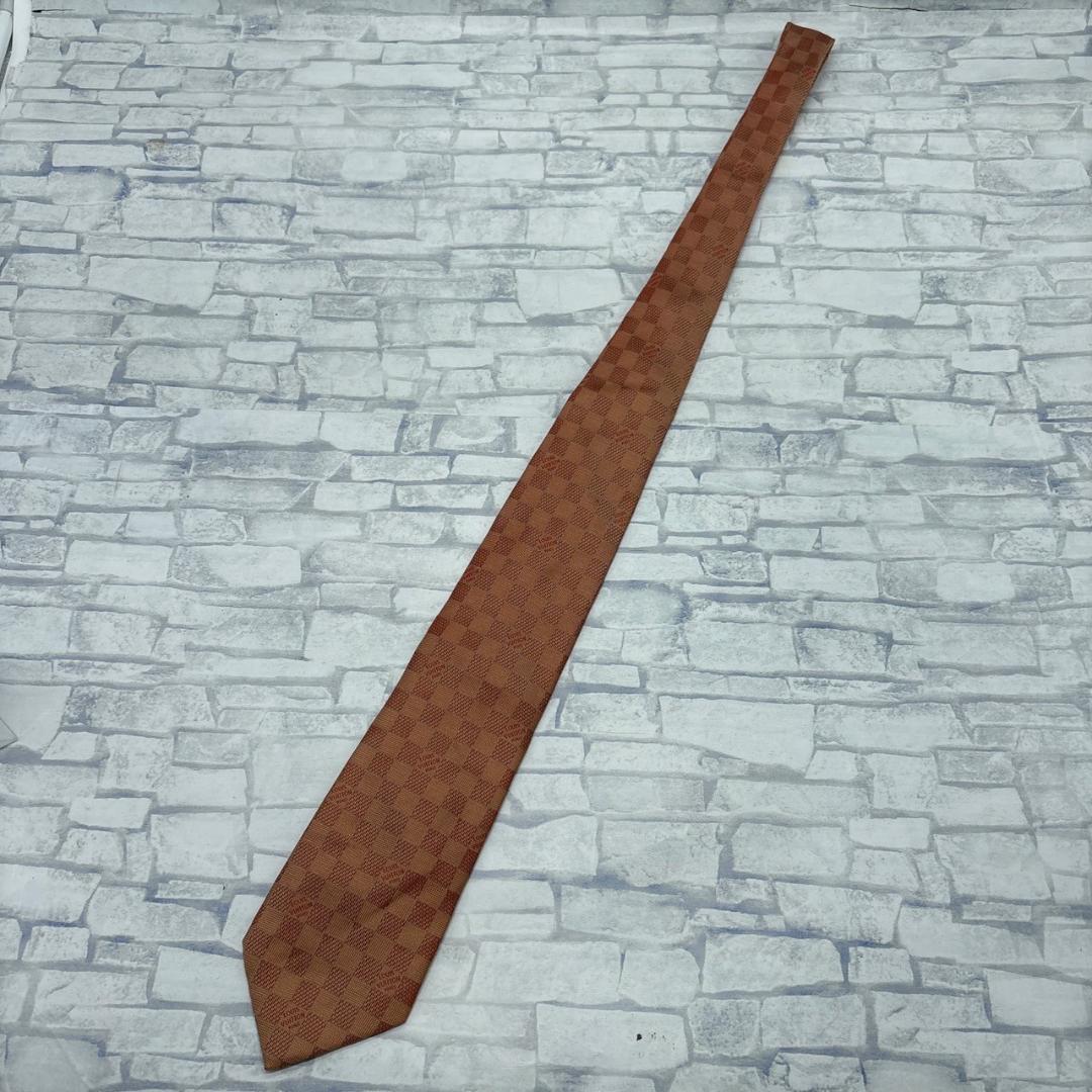 LOUIS VUITTON ダミエ柄 ブラウン ネクタイ メンズ