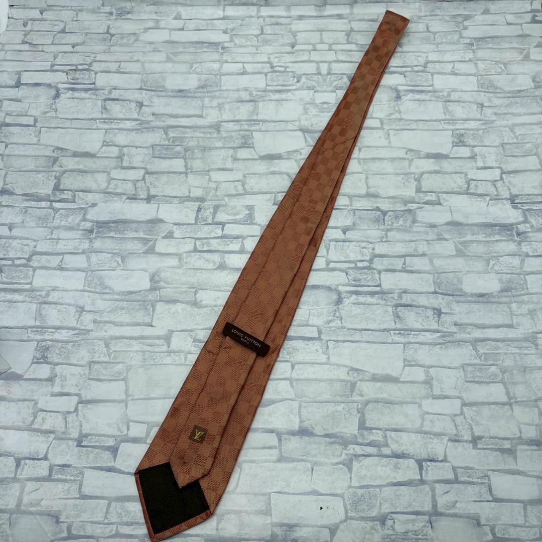 LOUIS VUITTON ダミエ柄 ブラウン ネクタイ メンズ