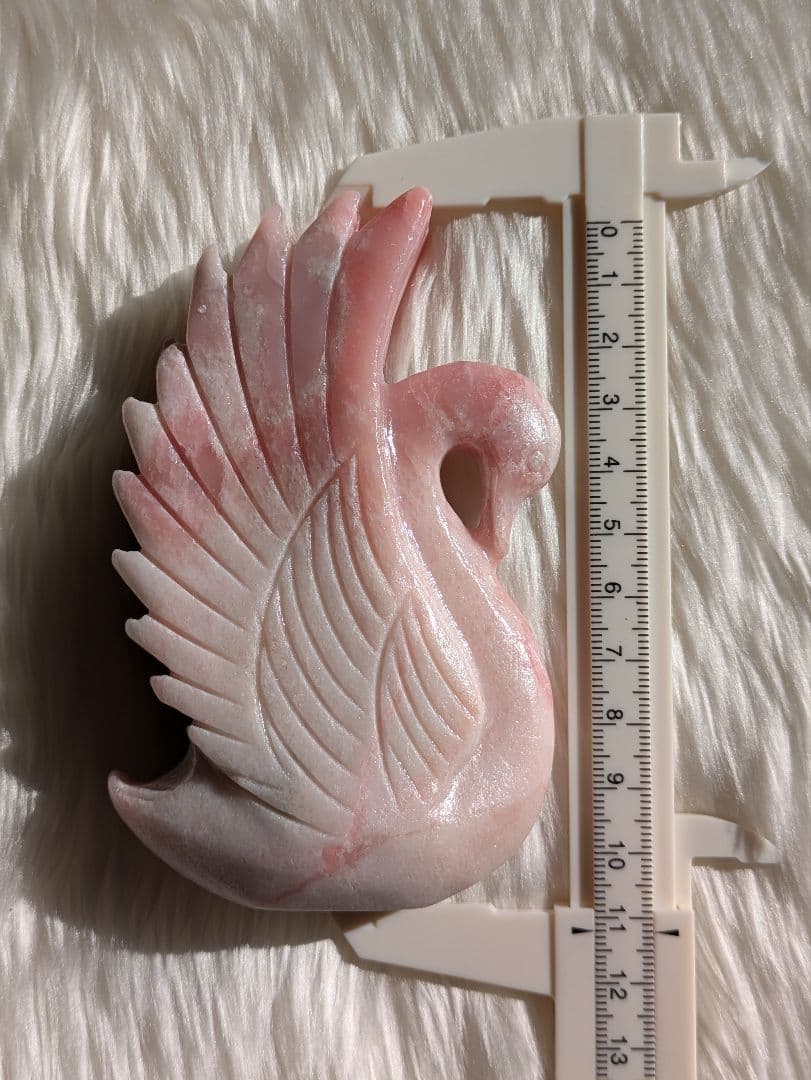 希少　⚜️ピンクオパール⚜️　ミルキーピンク　スワン　白鳥　天然石