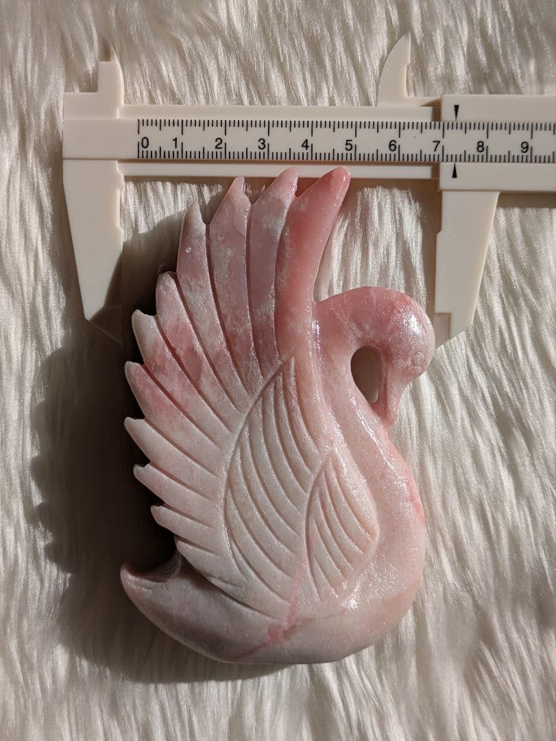 希少　⚜️ピンクオパール⚜️　ミルキーピンク　スワン　白鳥　天然石