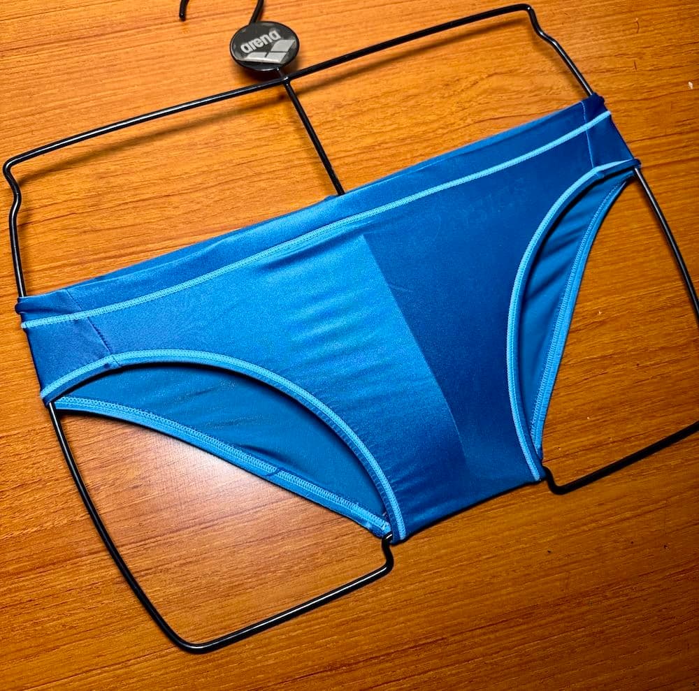 【美品】asics 初期スプラッシャー 超光沢 スカイブルー 競パン ハイドロ