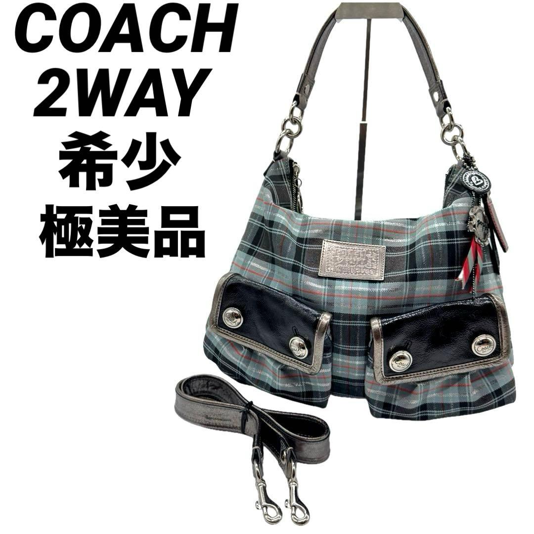 希少 Coach shoulder bag 2way check pattern