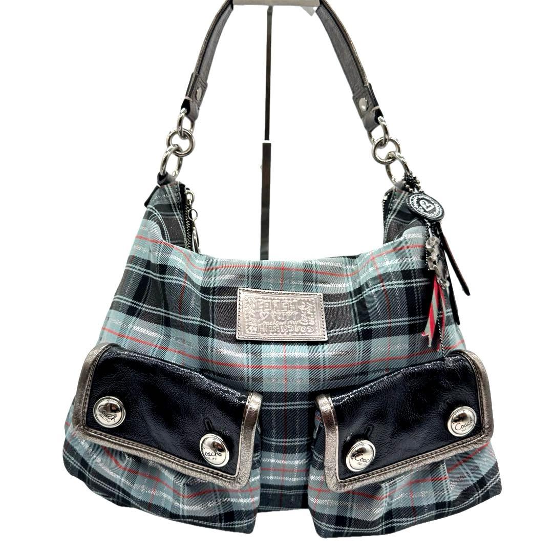 希少 Coach shoulder bag 2way check pattern