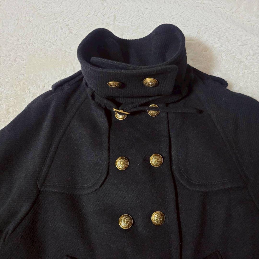 BURBERRY BLUELABEL ポンチョ アンゴラ ノバチェック 金ボタン